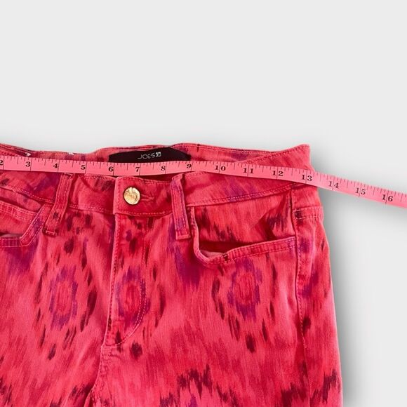 Joe’s Jeans Skinny Red Pink Patterned Pants Sz 26 Skinny Ankle - Picture 6 of 7